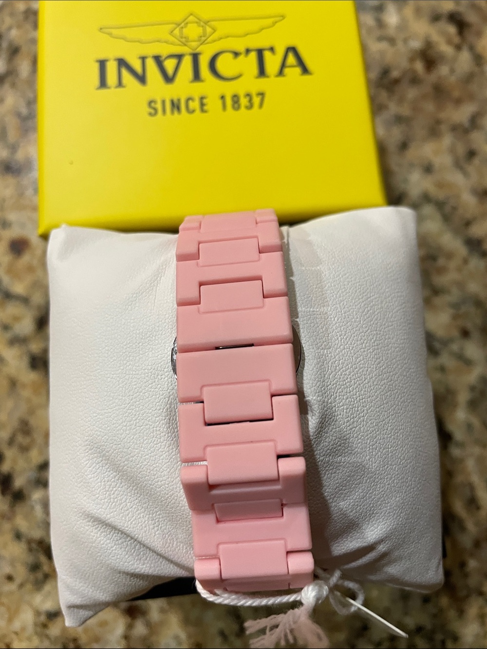 Invicta Pink Resin Watch with White Dial and Black Numerals - Picture 2 of 2